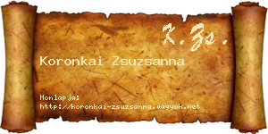 Koronkai Zsuzsanna névjegykártya